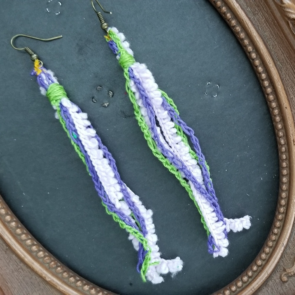 Fiber Art Tassel earrings